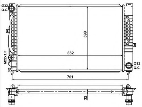 Radiator, racire motor AUDI A6 (4B2, C5) (1997 - 2005) NRF 539504 piesa NOUA