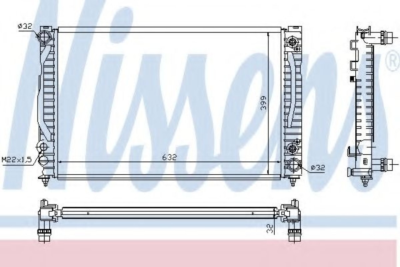 Radiator, racire motor AUDI A6 (4B2, C5) (1997 - 2005) NISSENS 60498 piesa NOUA