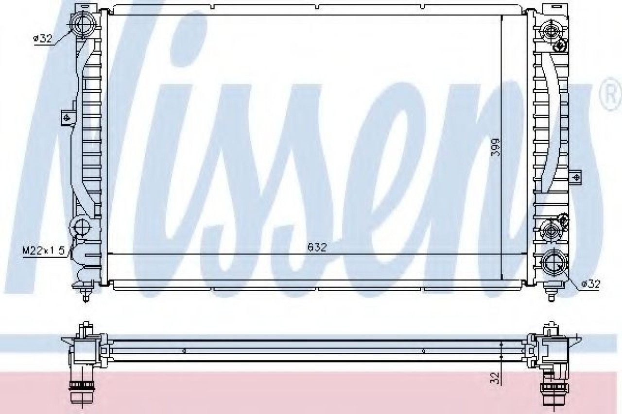 Radiator, racire motor AUDI A6 (4B2, C5) (1997 - 2005) NISSENS 60228A piesa NOUA