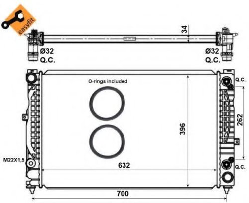 Radiator, racire motor AUDI A6 (4B2, C5) (1997 - 2005) NRF 519504 piesa NOUA
