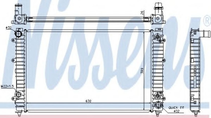 Radiator, racire motor AUDI A8 (4D2, 4D8) (1994 - 2002) NISSENS 60493A piesa NOUA