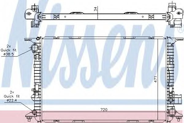 Radiator, racire motor AUDI A8 (4H) (2009 - 2016) NISSENS 60327 piesa NOUA