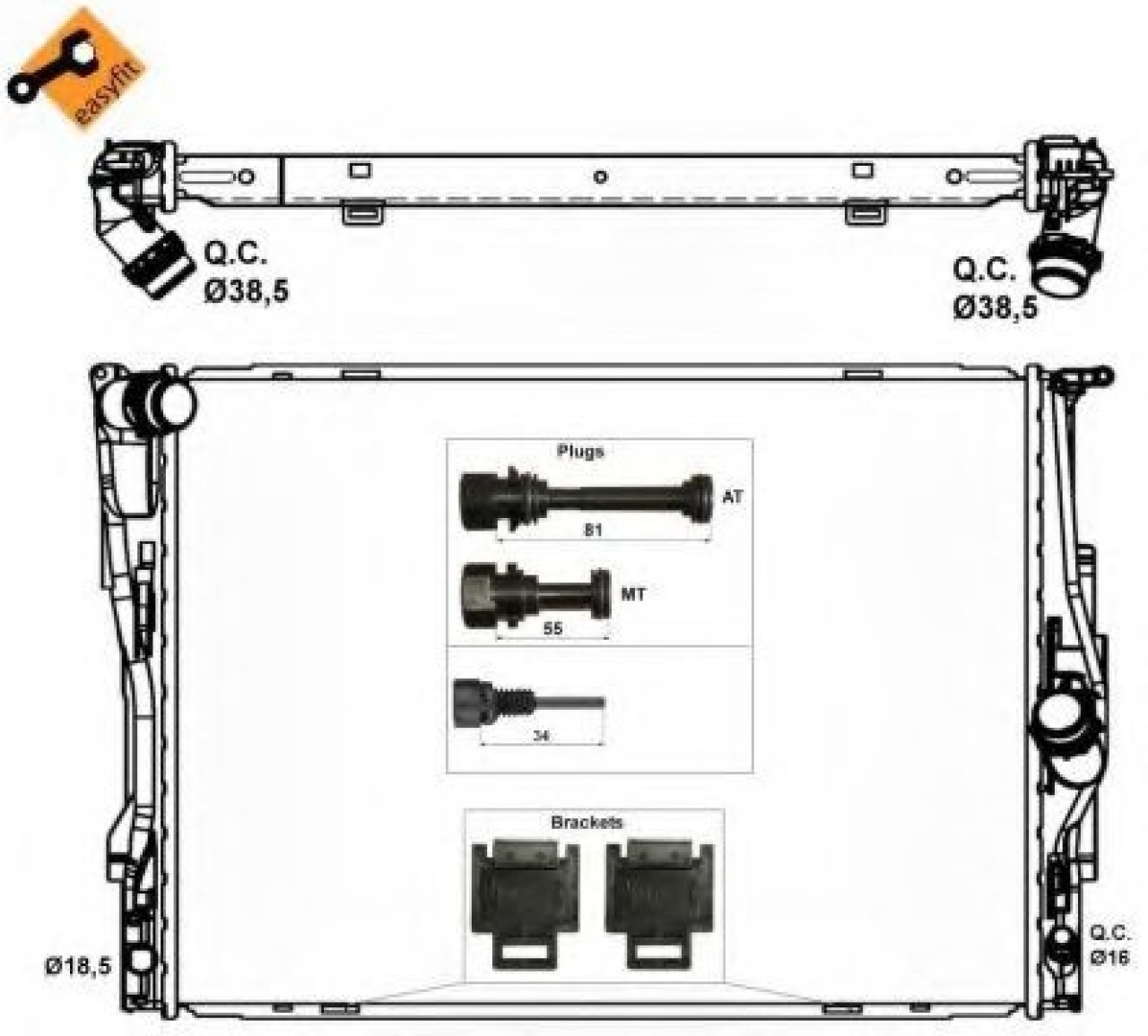 Radiator, racire motor BMW Seria 1 (E81) (2006 - 2012) NRF 53474 piesa NOUA
