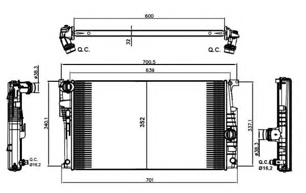 Radiator, racire motor BMW Seria 1 (F20) (2010 - 2016) NRF 58413 piesa NOUA