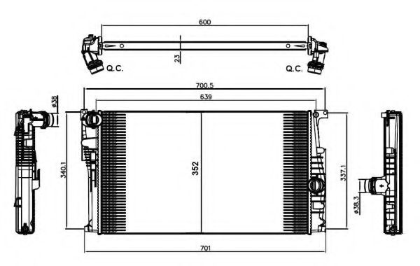 Radiator, racire motor BMW Seria 1 (F20) (2010 - 2016) NRF 58410 piesa NOUA