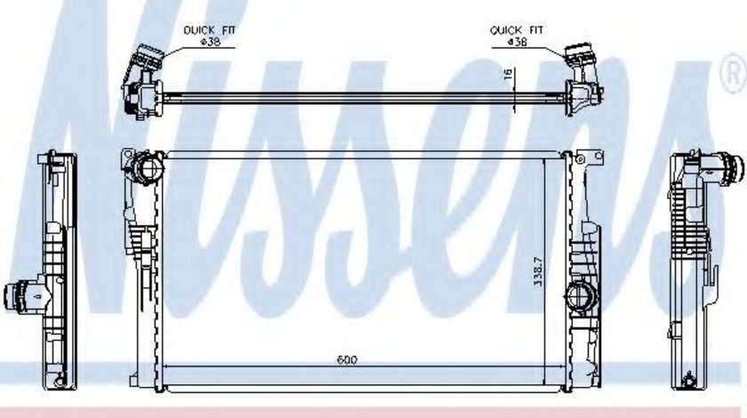 Radiator, racire motor BMW Seria 1 (F20) (2010 - 2016) NISSENS 60814 piesa NOUA