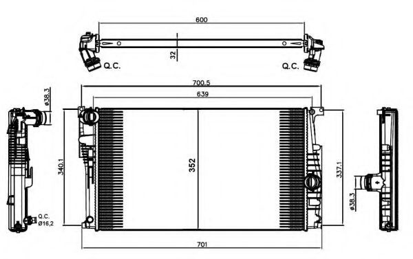 Radiator, racire motor BMW Seria 1 (F21) (2011 - 2016) NRF 58411 piesa NOUA