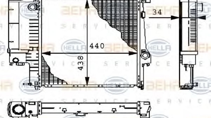 Radiator, racire motor BMW Seria 3 Cupe (E36) (1992 - 1999) HELLA 8MK 376 711-571 piesa NOUA