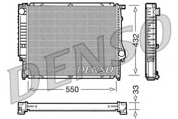 Radiator, racire motor BMW Seria 3 (E36) (1990 - 1998) DENSO DRM05023 piesa NOUA