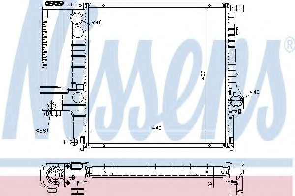 Radiator, racire motor BMW Seria 3 (E36) (1990 - 1998) NISSENS 60623A piesa NOUA