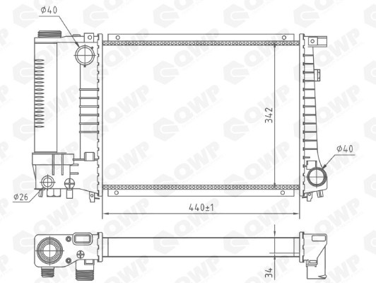 Radiator, racire motor BMW Seria 3 (E36) (1990 - 1998) QWP WRA126 piesa NOUA