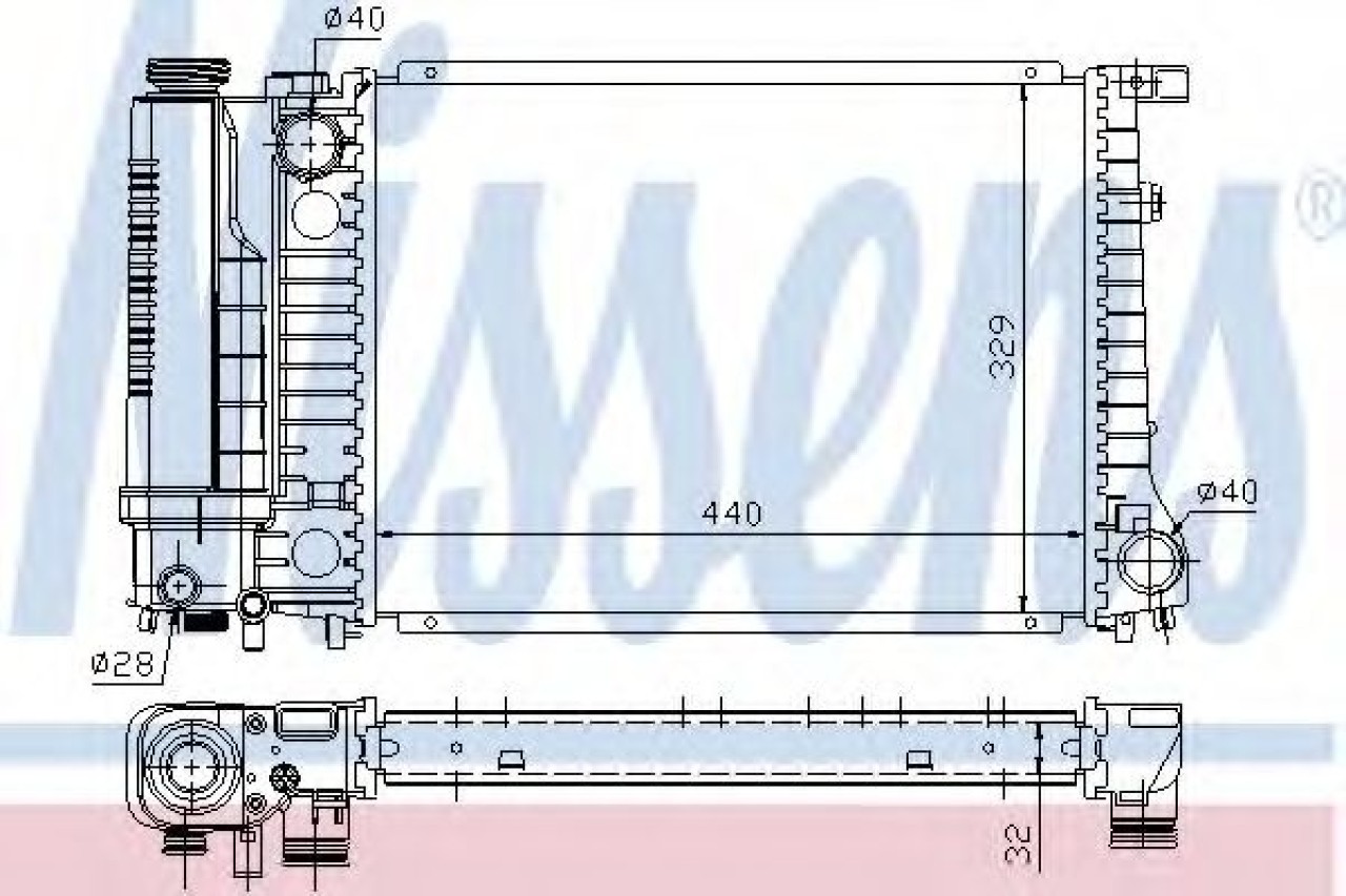 Radiator, racire motor BMW Seria 3 (E36) (1990 - 1998) NISSENS 60735A piesa NOUA