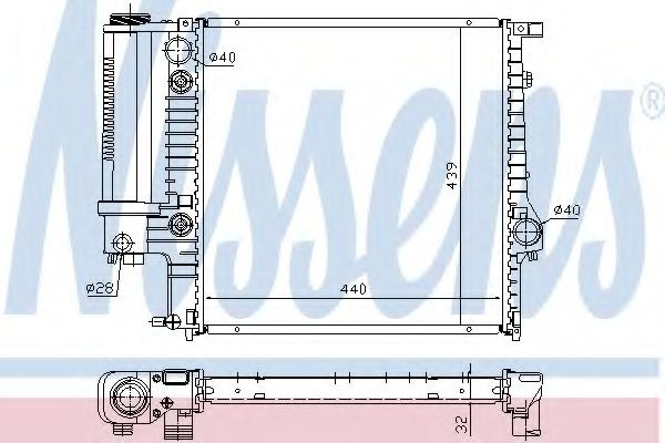 Radiator, racire motor BMW Seria 3 (E36) (1990 - 1998) NISSENS 60613A piesa NOUA