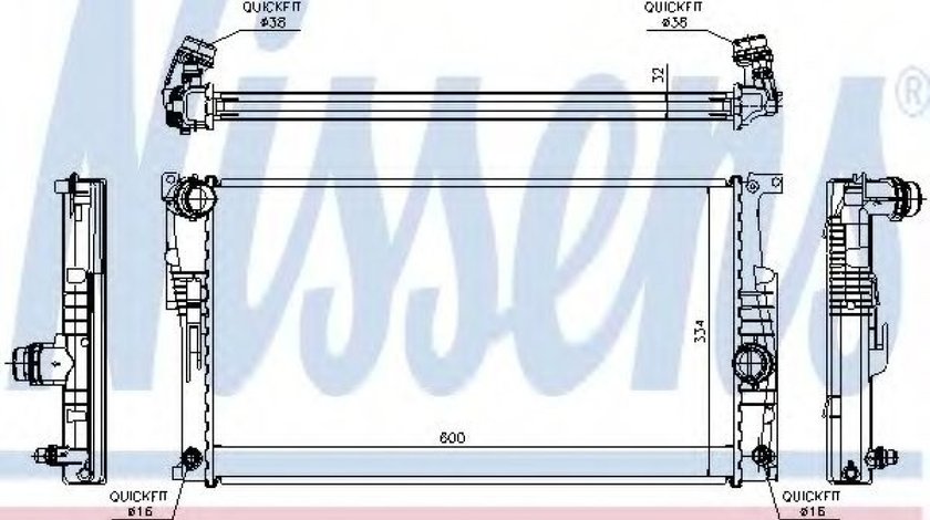 Radiator, racire motor BMW Seria 3 (F30, F35, F80) (2011 - 2016) NISSENS 60817 piesa NOUA