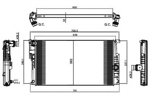 Radiator, racire motor BMW Seria 3 Touring (F31) (2011 - 2016) NRF 58411 piesa NOUA