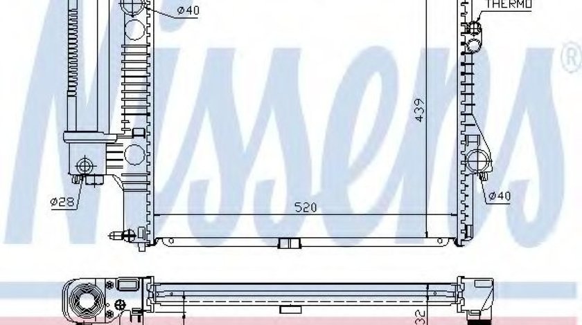 Radiator, racire motor BMW Seria 5 (E39) (1995 - 2003) NISSENS 60607A piesa NOUA