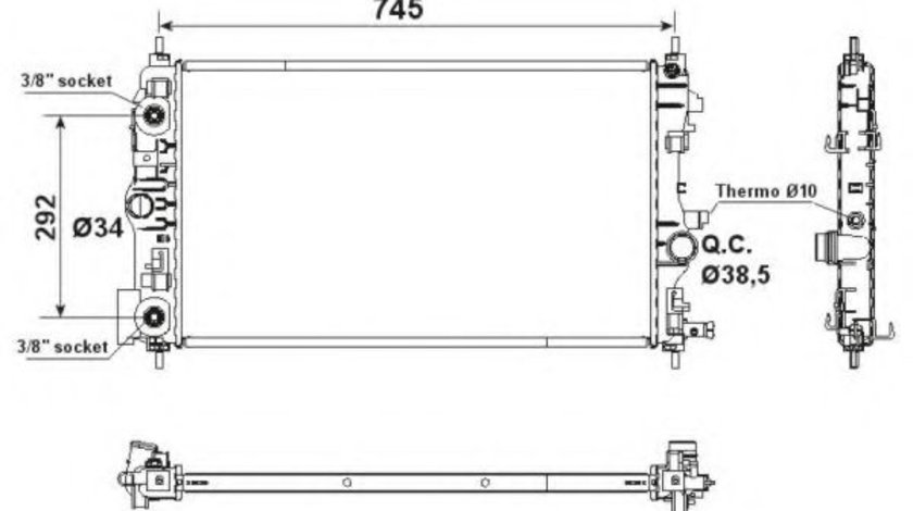 Radiator, racire motor CHEVROLET CRUZE Hatchback (J305) (2011 - 2016) NRF 53159 piesa NOUA