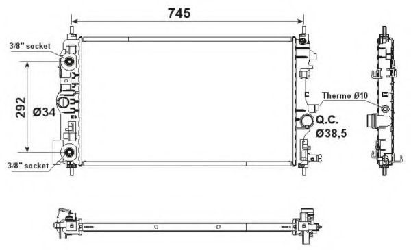 Radiator, racire motor CHEVROLET CRUZE (J300) (2009 - 2016) NRF 53159 piesa NOUA
