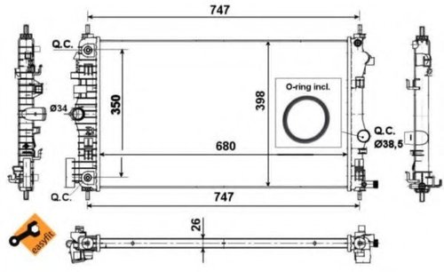 Radiator, racire motor CHEVROLET MALIBU (V300) (2012 - 2016) NRF 53777 piesa NOUA