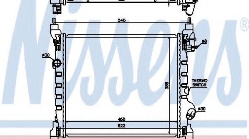 Radiator, racire motor CHEVROLET SPARK (M300) (2009 - 2016) NISSENS 61689 piesa NOUA