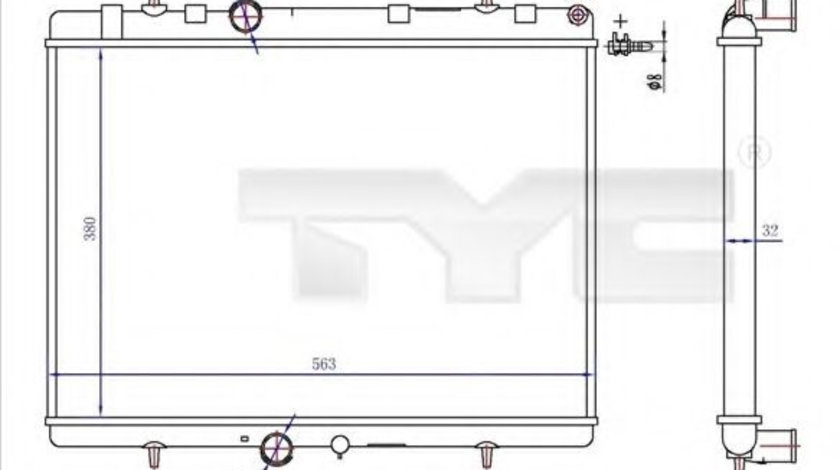 Radiator, racire motor CITROEN BERLINGO (B9) (2008 - 2016) TYC 726-0020-R piesa NOUA