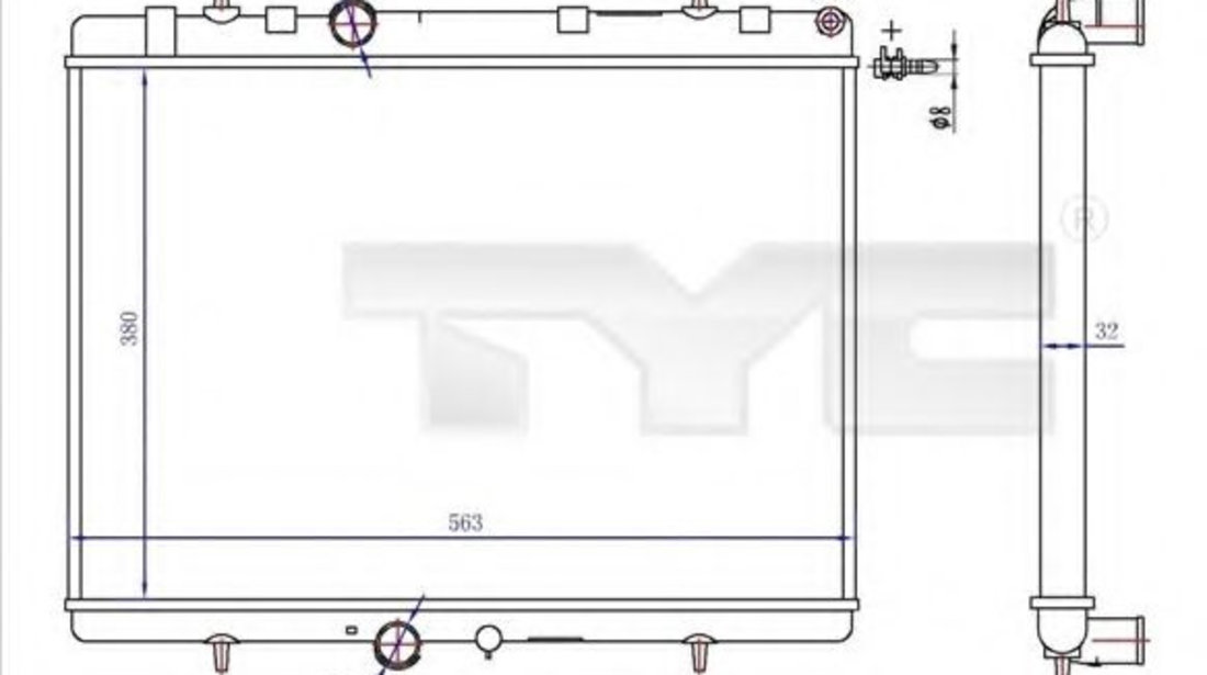 Radiator, racire motor CITROEN BERLINGO caroserie (B9) (2008 - 2016) TYC 726-0020-R piesa NOUA