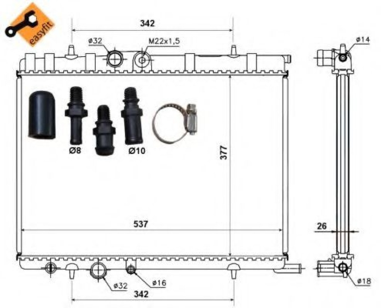 Radiator, racire motor CITROEN C4 Cupe (LA) (2004 - 2011) NRF 50440 piesa NOUA