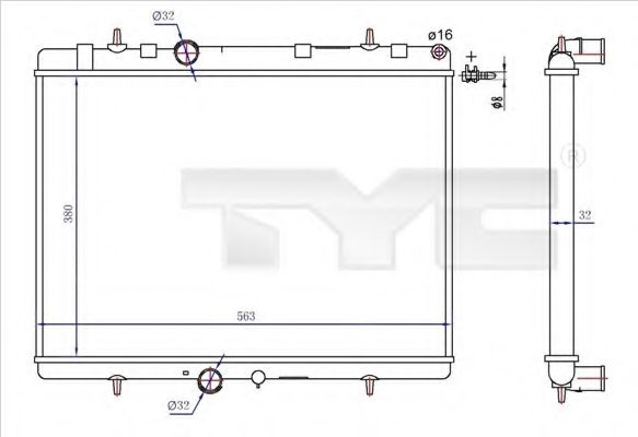 Radiator, racire motor CITROEN C4 II (B7) (2009 - 2016) TYC 726-0020-R piesa NOUA