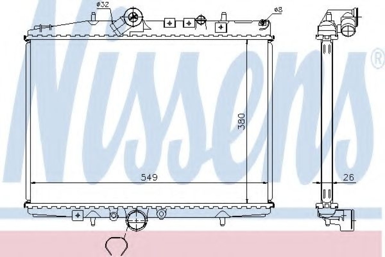Radiator, racire motor CITROEN C5 I (DC) (2001 - 2004) NISSENS 61294A piesa NOUA
