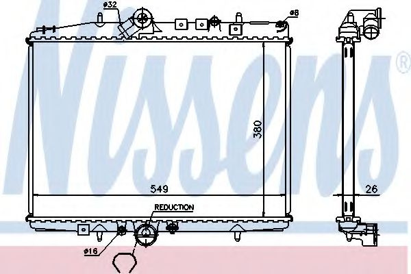 Radiator, racire motor CITROEN C5 I (DC) (2001 - 2004) NISSENS 61295A piesa NOUA