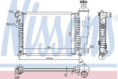 Radiator, racire motor CITROEN SAXO (S0, S1) (1996 - 2004) NISSENS 61358 piesa NOUA