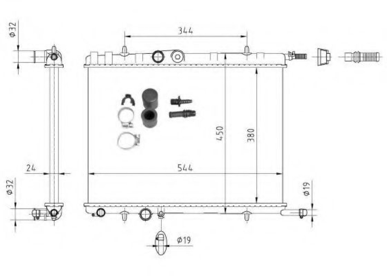 Radiator, racire motor CITROEN XSARA Cupe (N0) (1998 - 2005) NRF 53424A piesa NOUA