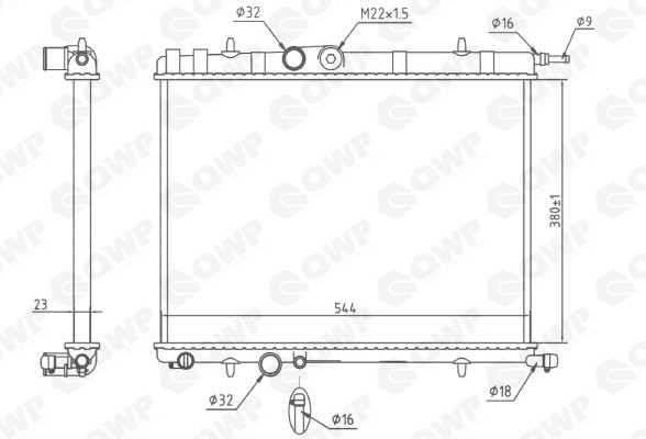 Radiator, racire motor CITROEN XSARA Cupe (N0) (1998 - 2005) QWP WRA106 piesa NOUA