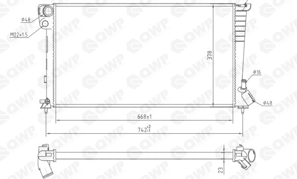 Radiator, racire motor CITROEN XSARA Cupe (N0) (1998 - 2005) QWP WRA164 piesa NOUA