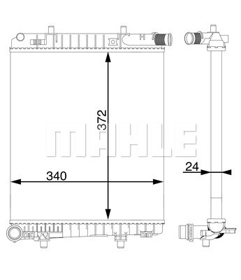 Radiator, racire motor (CR1591000S MAHLE KNECHT) OPEL,RENAULT,VAUXHALL