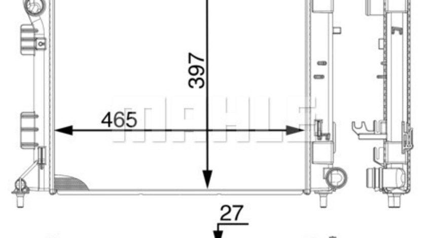 Radiator, racire motor (CR1981000P MAHLE KNECHT) HYUNDAI,KIA