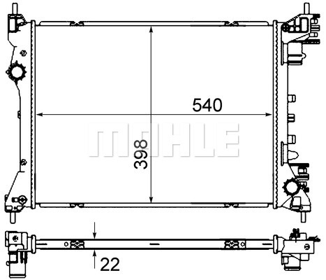 Radiator, racire motor (CR2056000S BEH MAH) ALFA ROMEO,FIAT,OPEL,VAUXHALL