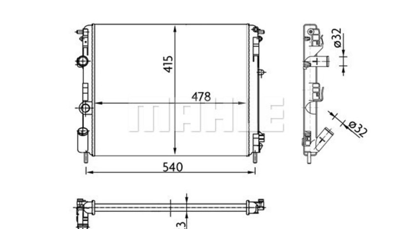 Radiator, racire motor (CR36000S MAHLE KNECHT) DACIA,NISSAN,RENAULT