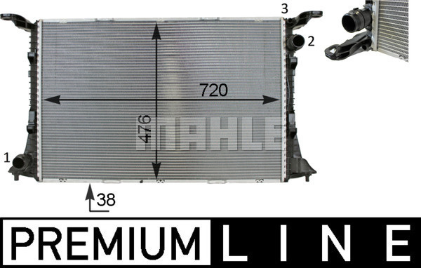 Radiator, racire motor (CR82000P MAHLE KNECHT) AUDI