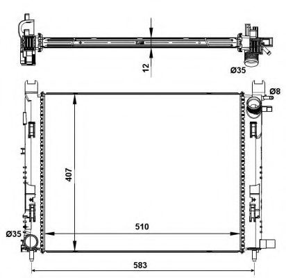 Radiator, racire motor DACIA DOKKER (2012 - 2016) NRF 58444 piesa NOUA