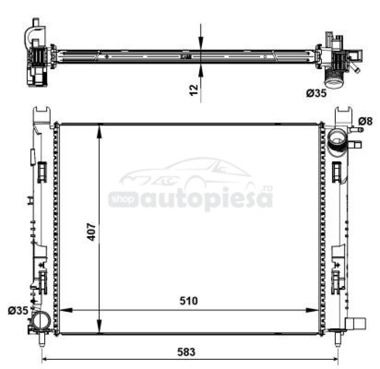 Radiator, racire motor DACIA DOKKER (2012 - 2016) OE 214107326R piesa NOUA
