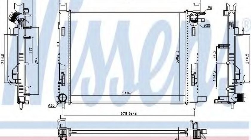 Radiator, racire motor DACIA DOKKER (2012 - 2016) NISSENS 637627 piesa NOUA