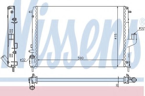 Radiator, racire motor DACIA DUSTER Caroserie (2011 - 2016) NISSENS 637613 piesa NOUA