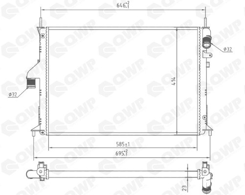Radiator, racire motor DACIA LOGAN MCV (KS) (2007 - 2016) QWP WRA181 piesa NOUA