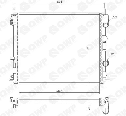 Radiator, racire motor DACIA LOGAN MCV (KS) (2007 - 2016) QWP WRA114 piesa NOUA