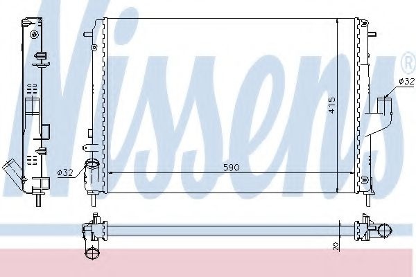Radiator, racire motor DACIA SANDERO (2008 - 2016) NISSENS 637613 piesa NOUA