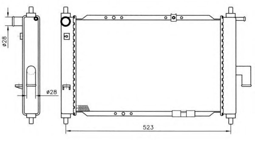 Radiator, racire motor DAEWOO MATIZ (KLYA) (1998 - 2016) NRF 53375 piesa NOUA