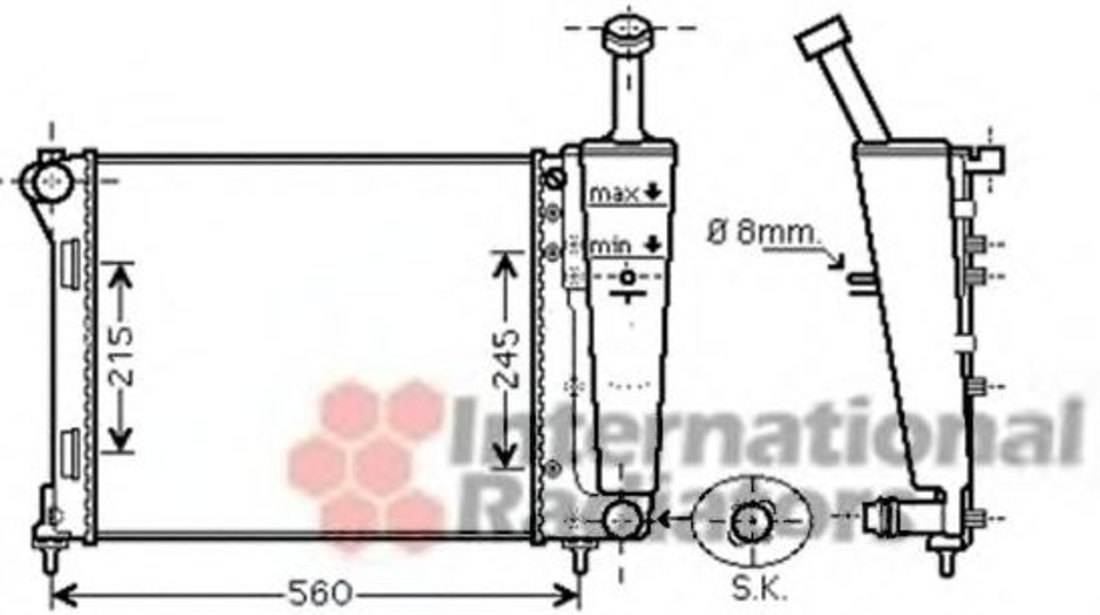 Radiator, racire motor FIAT 500 (312) (2007 - 2016) VAN WEZEL 17002345 piesa NOUA