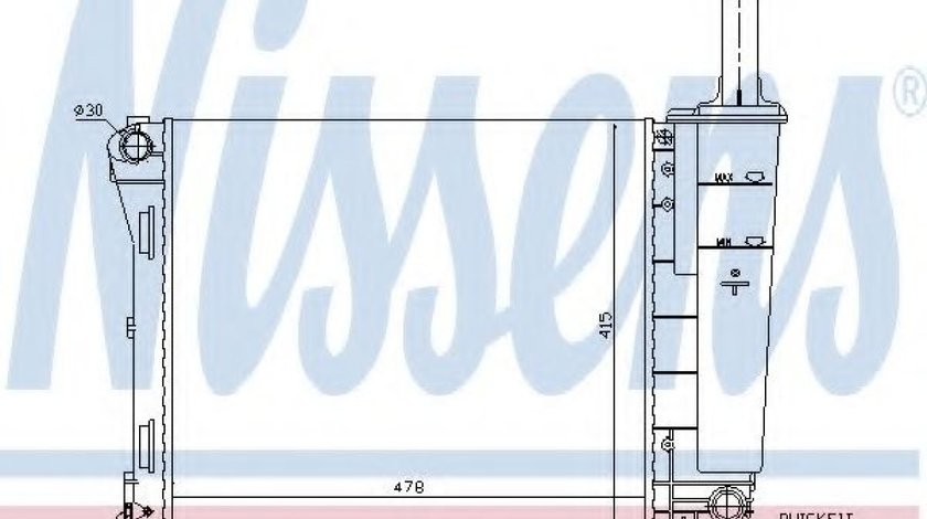 Radiator, racire motor FIAT 500 (312) (2007 - 2016) NISSENS 61936 piesa NOUA