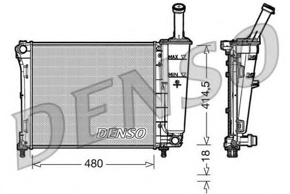 Radiator, racire motor FIAT 500 C (312) (2009 - 2016) DENSO DRM09161 piesa NOUA